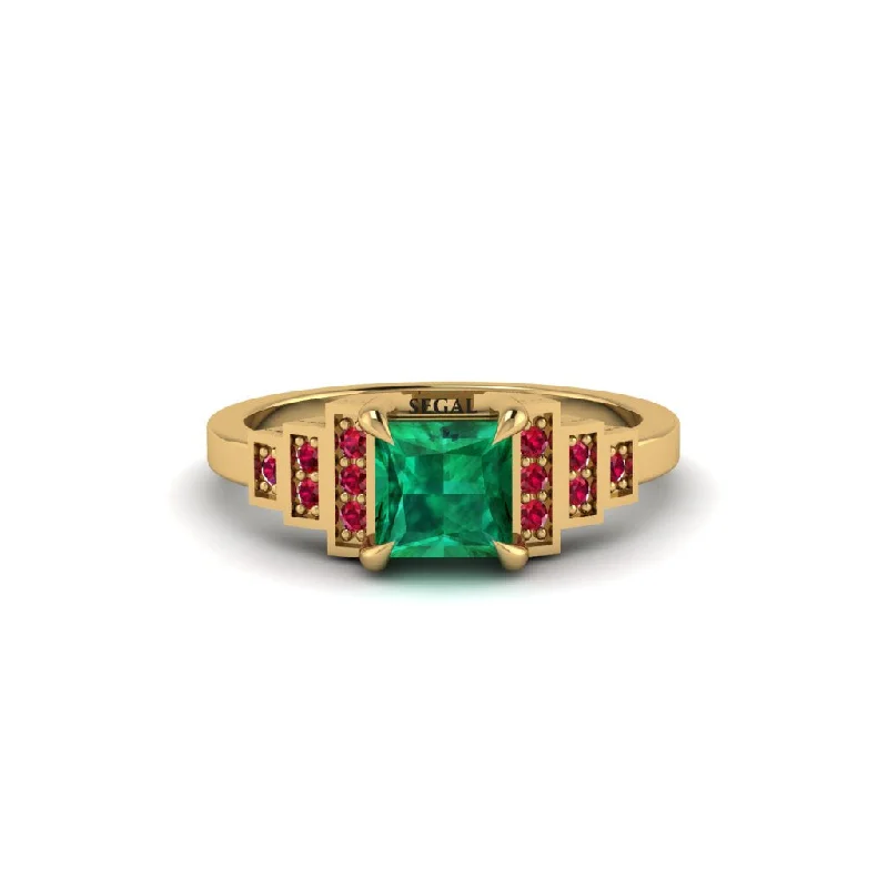 Women's engagement rings radiant-luxe-Emerald Geometric Princess Cut Engagement Ring - Thea No. 49