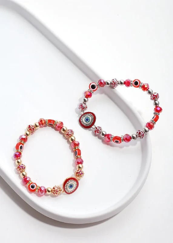 Women's bracelets gentle-design-Red Evil Eye Bracelet