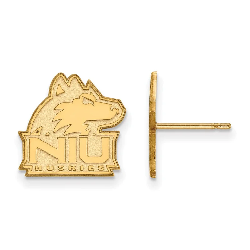 Women's earrings slim-profile-10k Yellow Gold Northern Illinois University Small Post Earrings