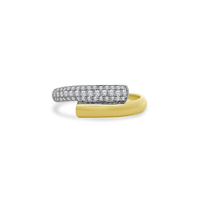 Women's rings contemporary-Diamond Bypass Ring