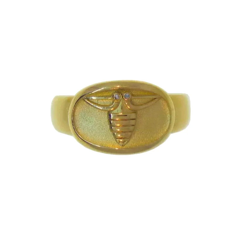 Women's rings gentle-style-Diamond Amore Bee Signet Ring