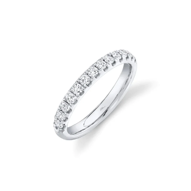 Women's rings sleek-surface-Diamond Halfway Band