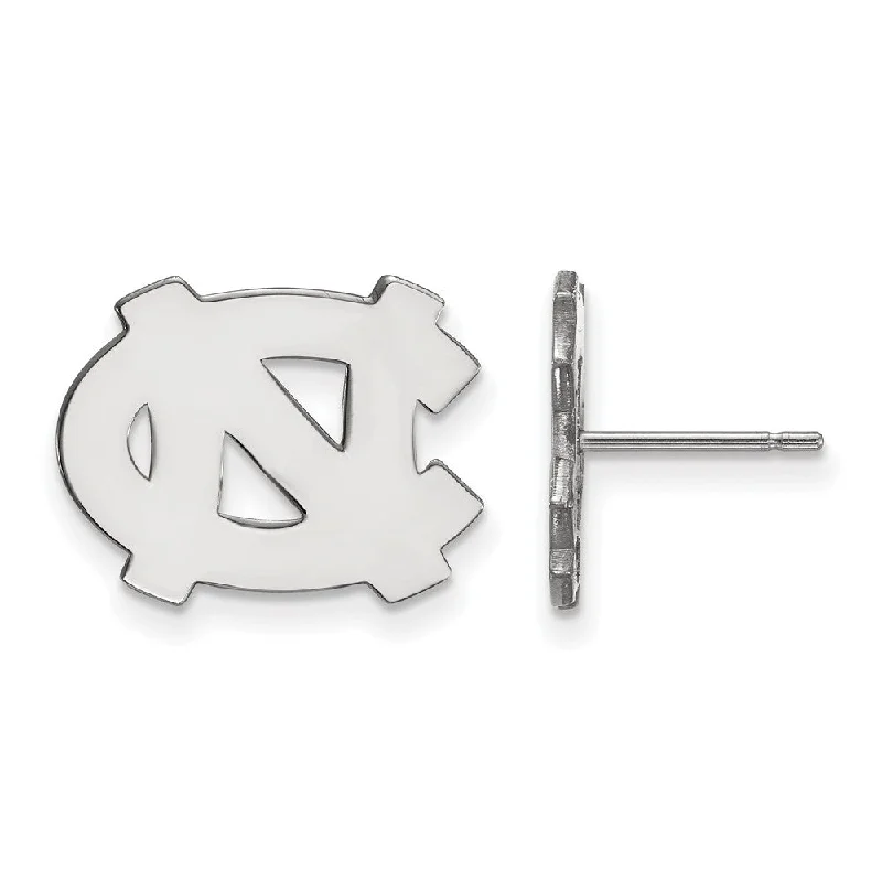 Women's earrings striking-elegance-10k White Gold U of North Carolina Small 'NC' Post Earrings