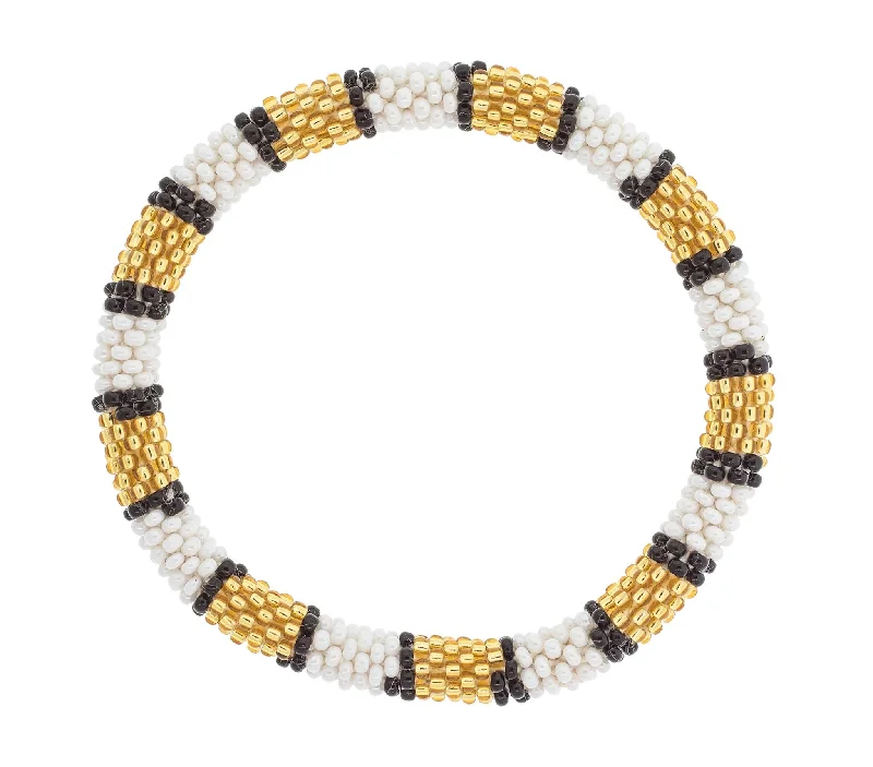 Women's bracelets fine-gem-Game Day Roll-On® Bracelet <br> Gold, White, & Black