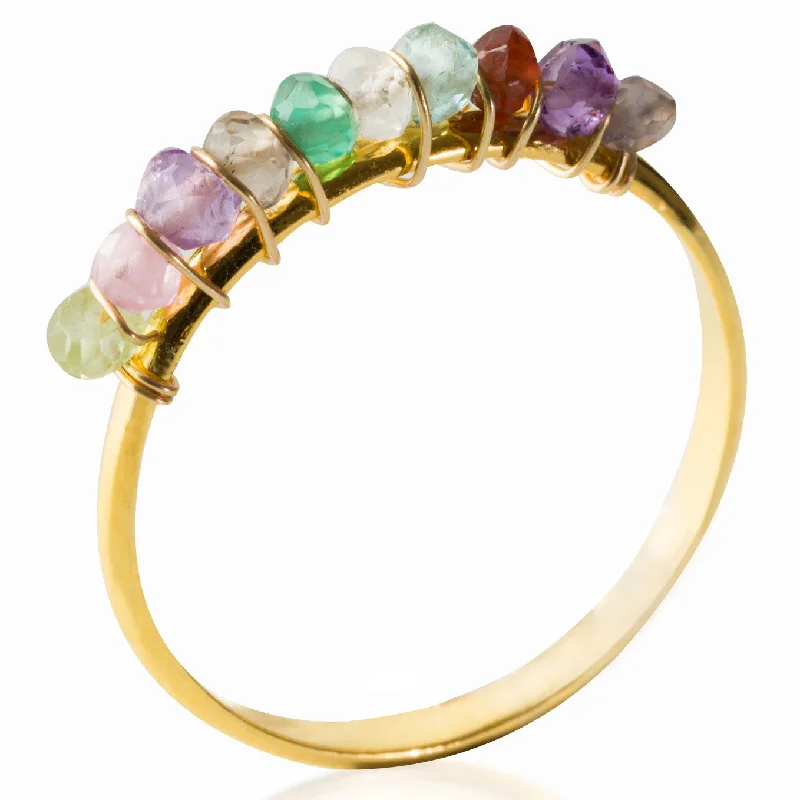 Women's rings refined-elegance-Multi-Colored Gemstone Ring