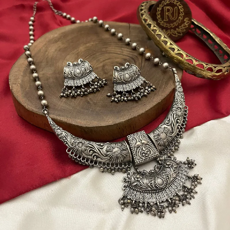 Women's necklaces chic-gift-FS Collection Oxidised Plated Necklace Set