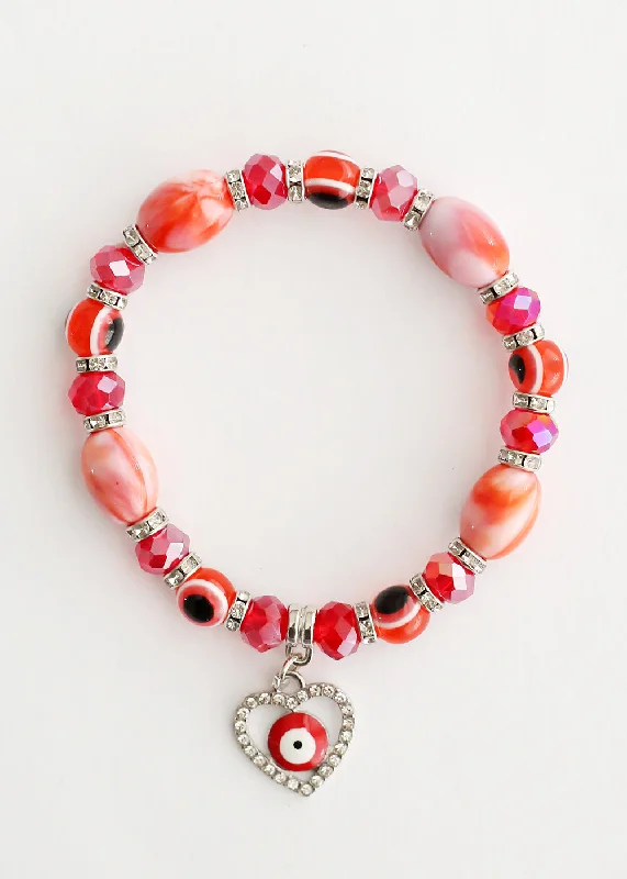 Women's bracelets fine-stone-Red Evil Eye Bracelet