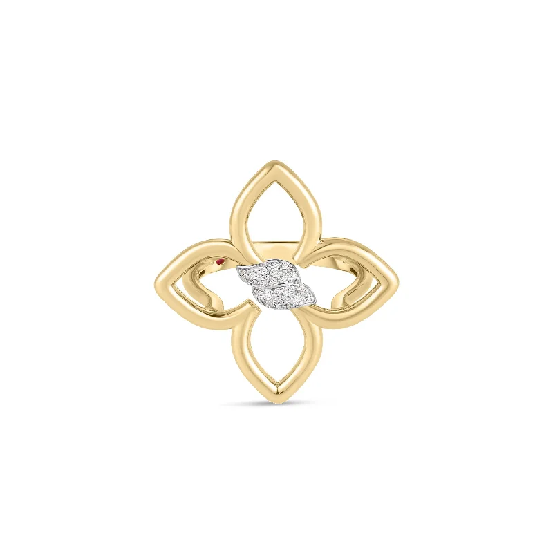 Women's rings gentle-chic-Diamond Small Cialoma Flower Ring