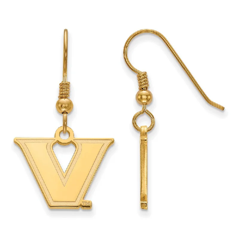 Women's earrings gentle-elegance-14k Gold Plated Silver Vanderbilt University Dangle Earrings