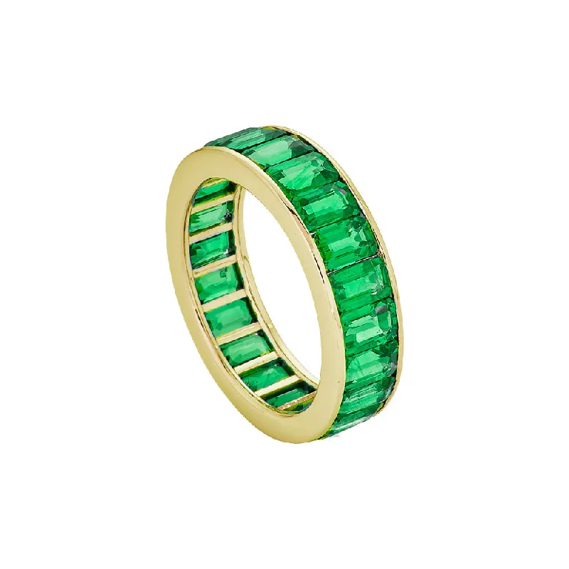 Women's rings tiered-Tsavorite Garnet Eternity Band