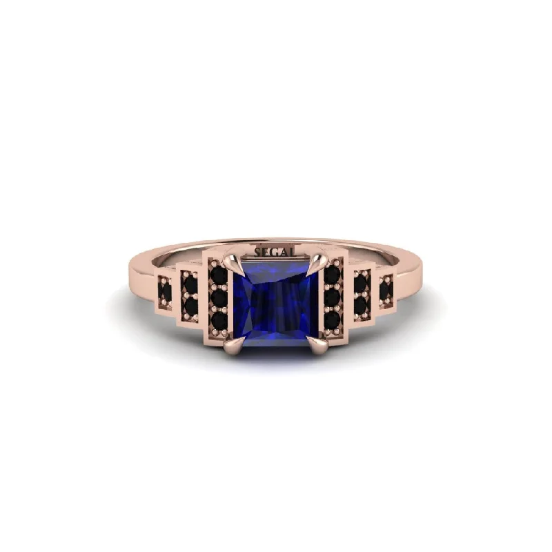 Women's engagement rings dazzling-stone-Sapphire Geometric Princess Cut Engagement Ring - Thea No. 44