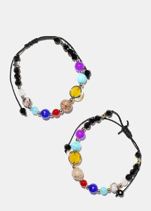 Women's bracelets fine-chic-Adjustable Chakra Bead Bracelet