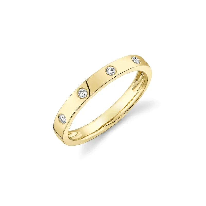 Women's rings enduring-style-4 Diamond Gold Band