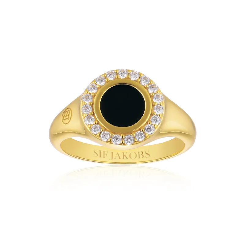 Women's rings refined-rose-Ring Follina Nero Piccolo