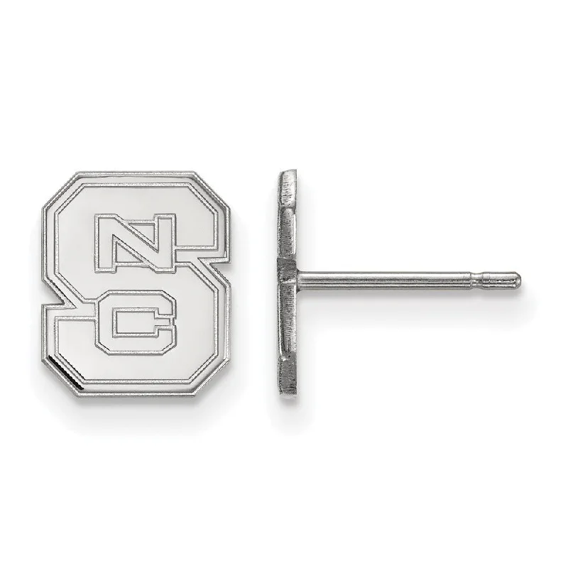 Women's earrings fine-style-10k White Gold North Carolina State 'NCS' XS (Tiny) Post Earrings