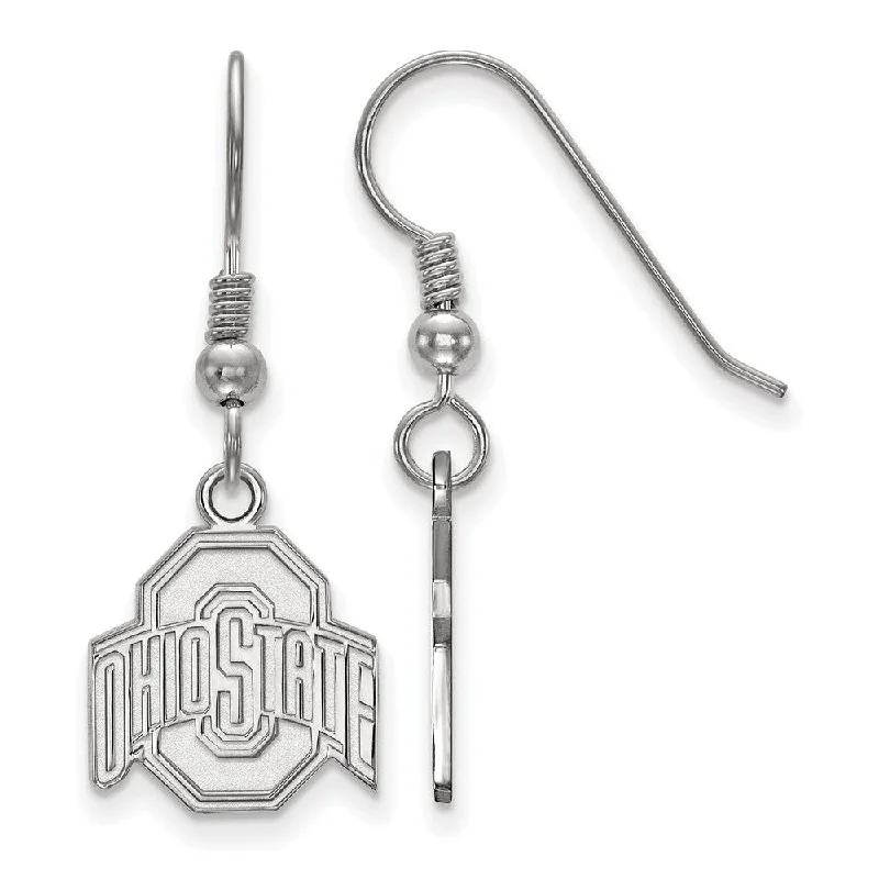 Women's earrings daily-glow-Sterling Silver Ohio State University Small Dangle Earrings