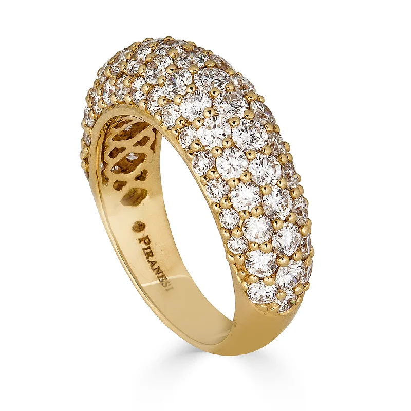 Women's rings gentle-gold-Diamond Dome Ring