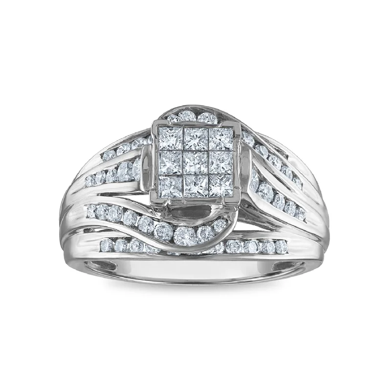 Women's engagement rings dazzling-grace-1 CTW Diamond Engagement Ring in 10KT White Gold