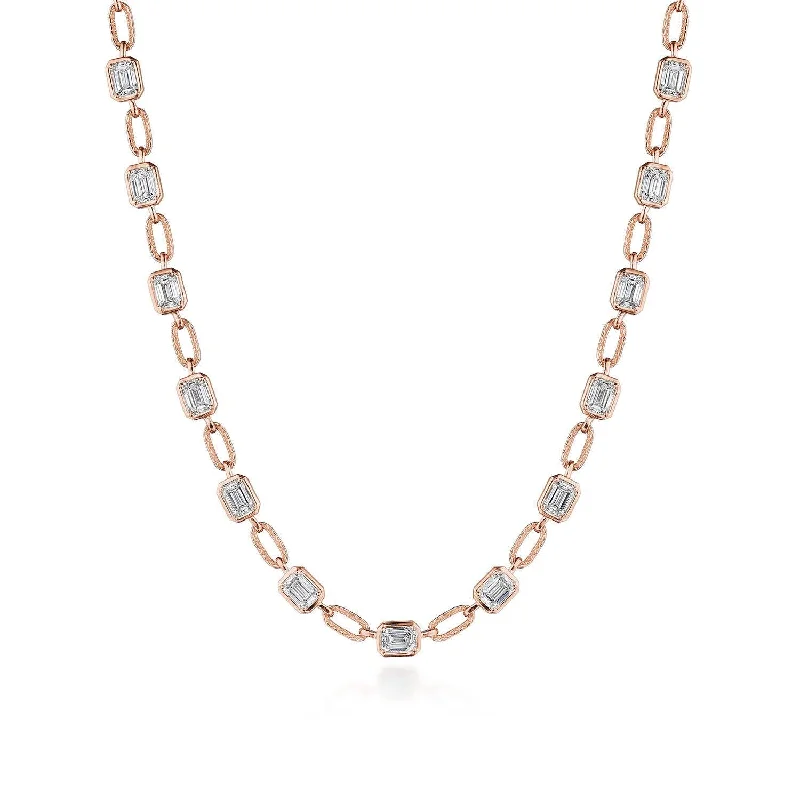 Women's necklaces artisan-polished-TACORI Allure | Lab Grown Diamond Link Necklace FN825EC55X4LDPK16