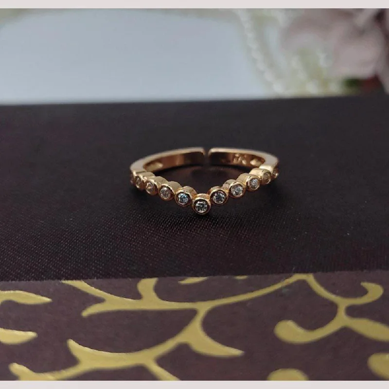 Women's rings artisan-polished-Aamrapali Gold Plated Austrian Diamond Ring