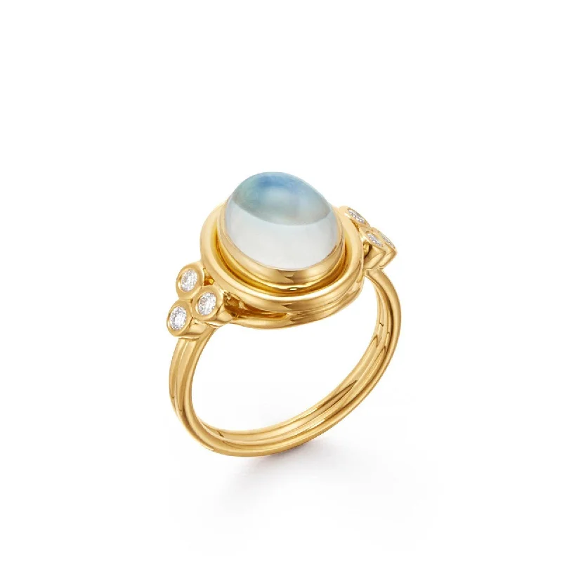 Women's rings fine-silver-18K Blue Moonstone Temple Ring