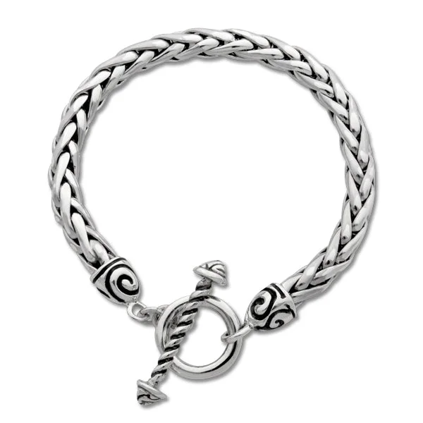 Women's bracelets artisan-polished-Classic Swirl Toggle Bracelet