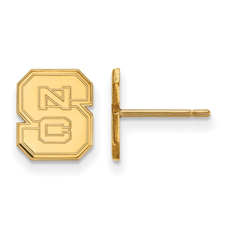 Women's earrings striking-elegance-10k Yellow Gold North Carolina State XS (Tiny) 'NCS' Post Earrings