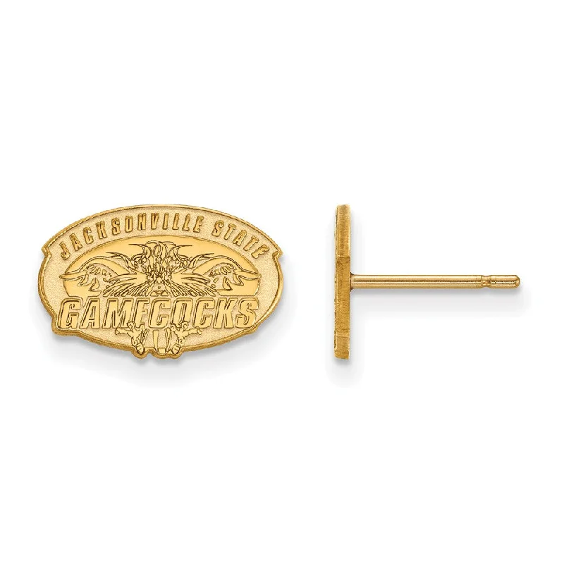 Women's earrings striking-elegance-14k Gold Plated Silver Jacksonville State Post Earrings