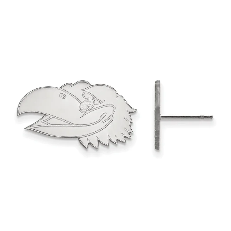 Women's earrings striking-elegance-Sterling Silver University of Kansas Small Mascot Head Post Earrings