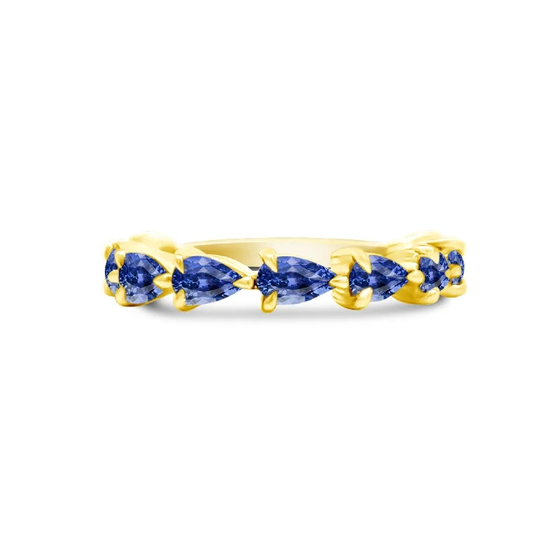 Women's rings refined-Large Tanzanite Chasing Pear Band