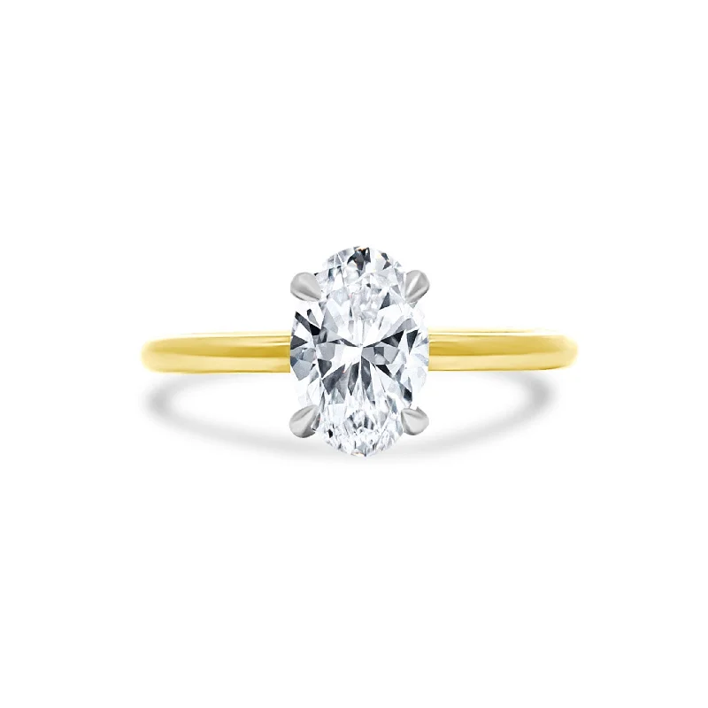 Women's rings tiered-1.21ct Oval Mined Diamond Solitaire