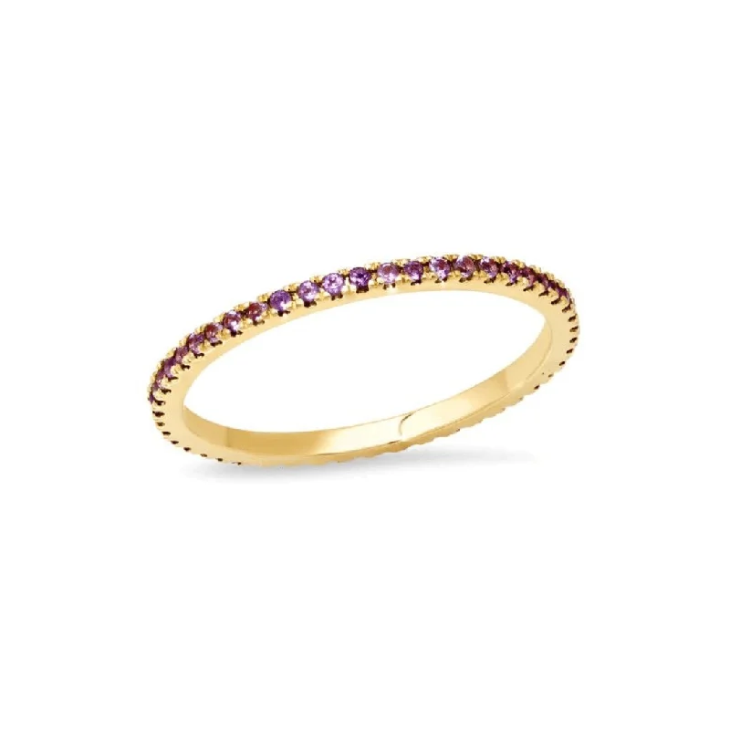 Women's rings arched-Amethyst Eternity Band