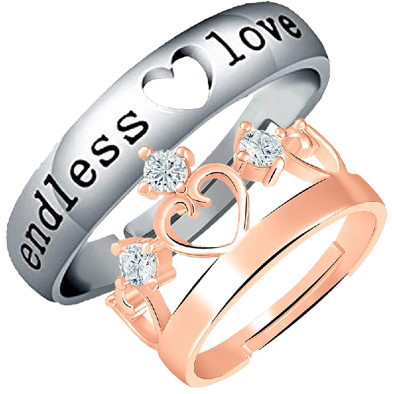 Women's rings gentle-style-Darshana Jewels  Adjustable Couple Ring