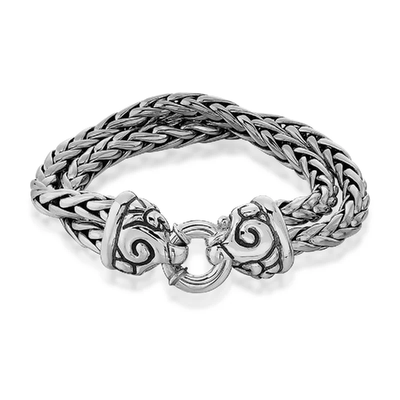 Women's bracelets slim-profile-Double Swirl Bracelet