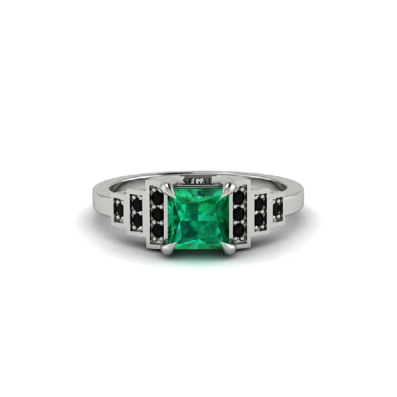 Women's engagement rings proposal-ready-Emerald Geometric Princess Cut Engagement Ring - Thea No. 36