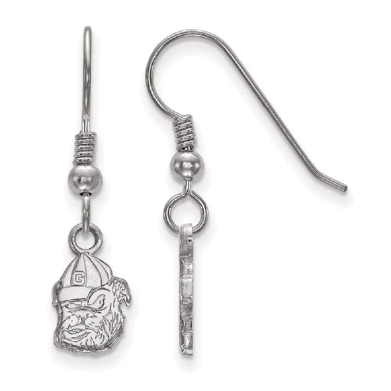 Women's earrings enduring-chic-Sterling Silver Univ. of Georgia XS (Tiny) Dangle Earrings