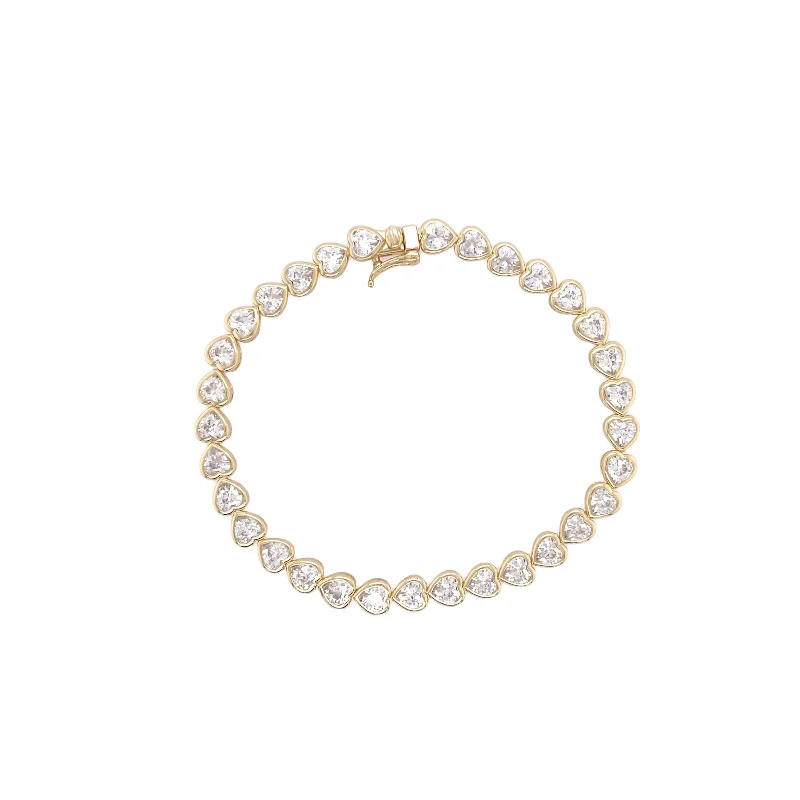 Women's bracelets refined-rose-Bezel Heart Bracelet