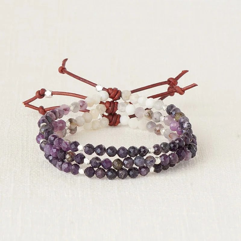 Women's bracelets gentle-gem-Tiny Mantras Bracelet - Purple Opal | Daily Intention Bracelet