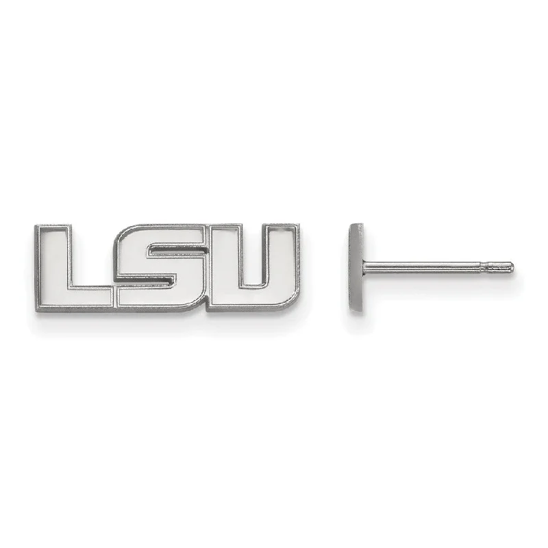 Women's earrings gentle-style-10k White Gold Louisiana State University XS (Tiny) LSU Post Earrings