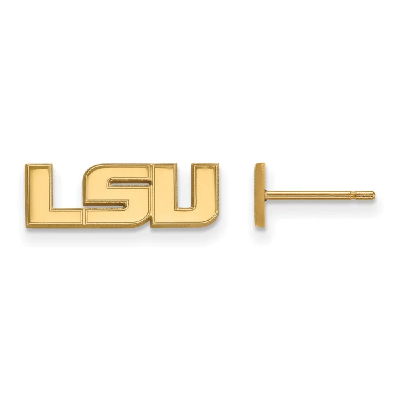 Women's earrings fine-gem-10k Yellow Gold Louisiana State University XS 'LSU' Post Earrings