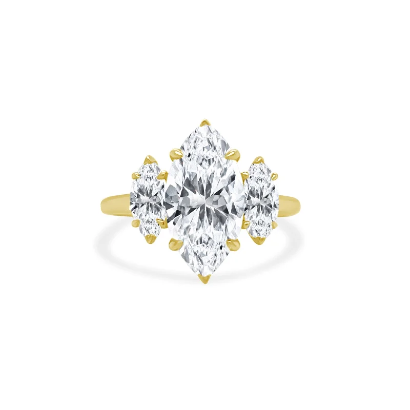 Women's rings radiant-gem-Triple Marquise Cut