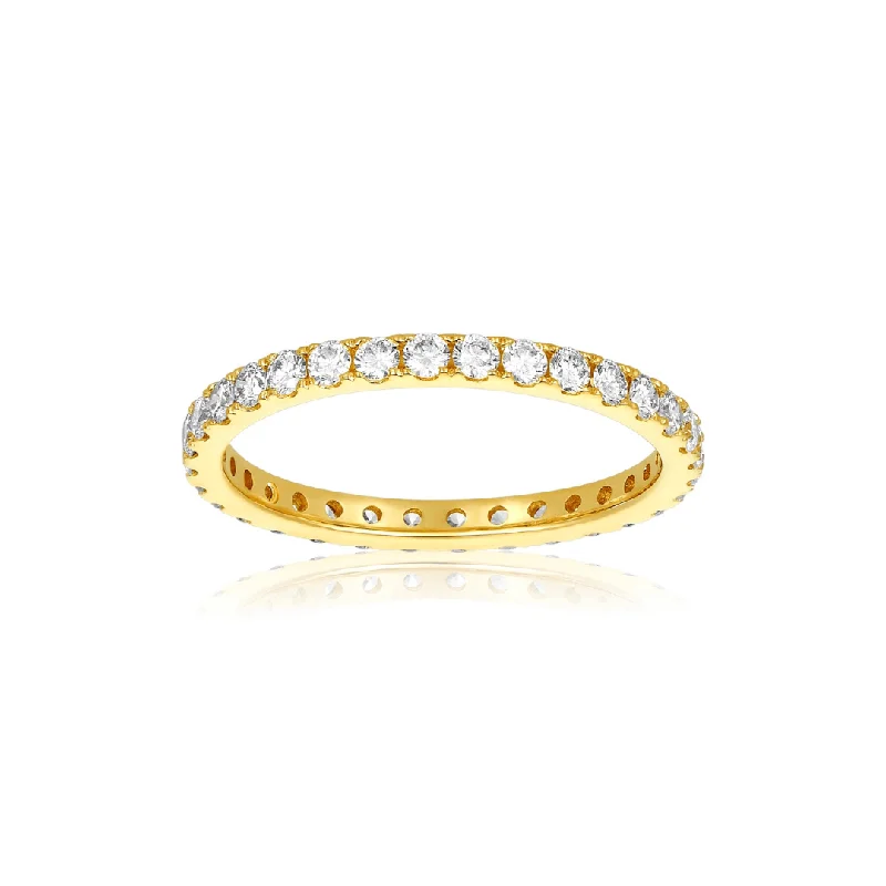 Women's rings fine-gold-band-4 Prong Diamond Eternity Band