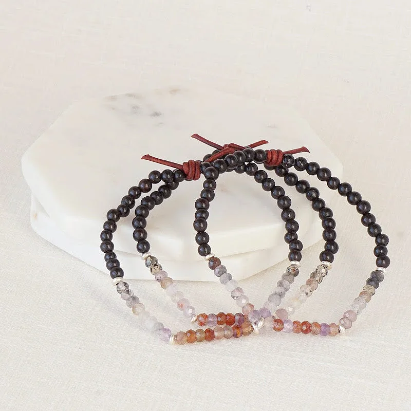 Women's bracelets fine-fit-Dream Big Bracelet - Auralite 23 Cacoxenite | Wood Diffuser Bracelet