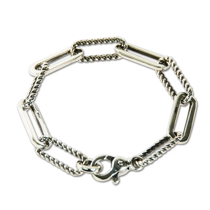 Women's bracelets gentle-bangle-Paperclip & Twist Link Bracelet