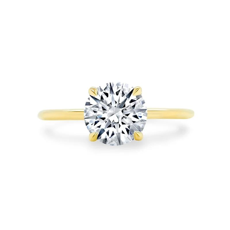 Women's rings soft-style-Round Solitaire