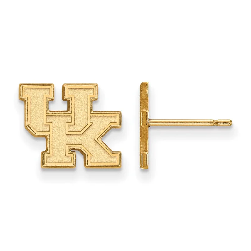 Women's earrings artisan-polished-10k Yellow Gold University of Kentucky XS (Tiny) 'UK' Post Earrings