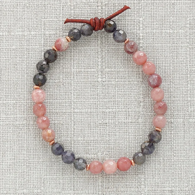 Women's bracelets rare-stone-1437 Mini Bracelet - Iolite | I Love You Forever Bracelet