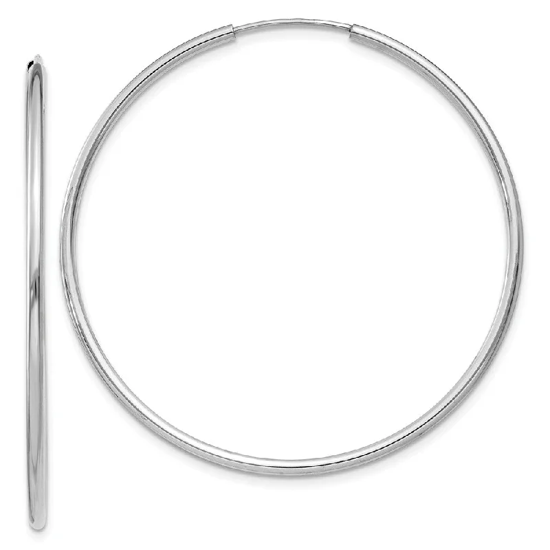 Women's earrings contemporary-twist-1.5mm, 14k White Gold Endless Hoop Earrings, 40mm (1 1/2 Inch)