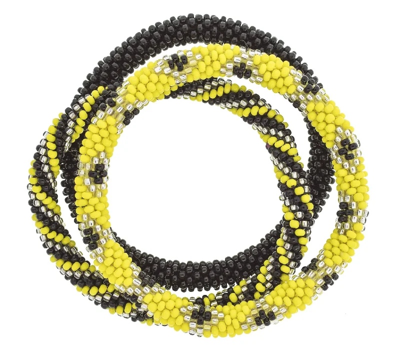 Women's bracelets striking-design-Game Day Roll-On® Bracelets <br> Black & Yellow