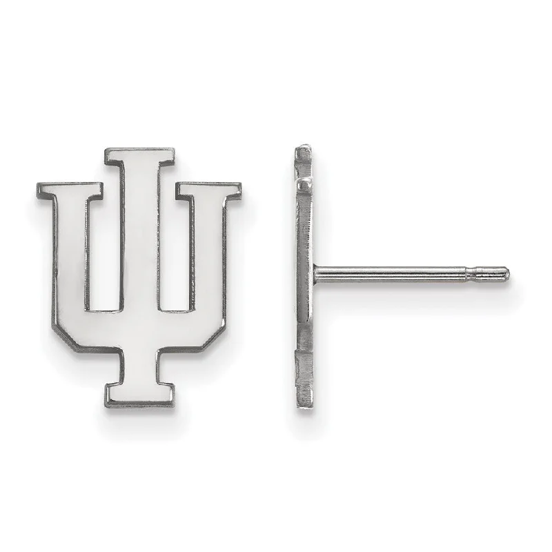 Women's earrings striking-accent-10k White Gold Indiana University Small Post Earrings